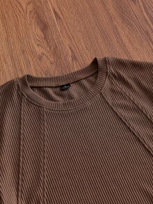 ESTAVOR Men's Summer Casual Slim Fit Short Sleeve T-Shirt, Standard Size, Light Gray, Solid Color - Brown - View 5
