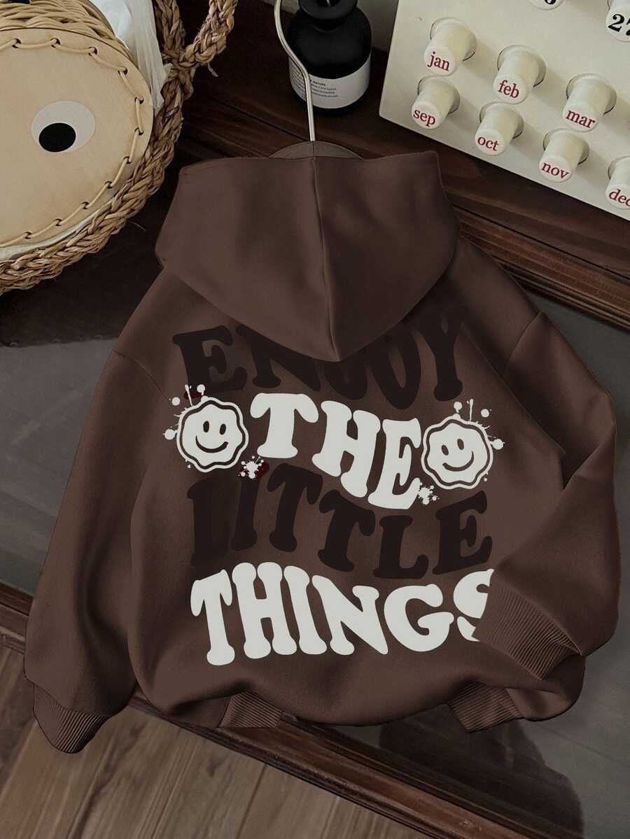 Baby Boy Knitted Soft Sweatshirt Pullover Sweatshirt, Casual Thick Design Suitable For Autumn Fall Winter - Coffee Brown - View 1