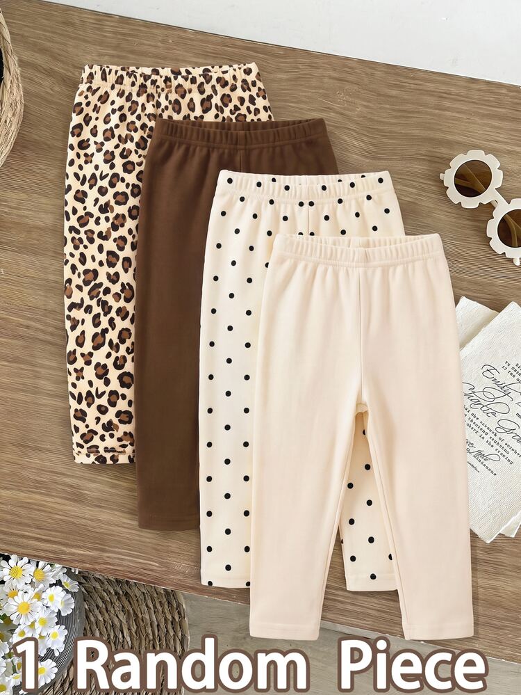 Baby Girl 1 Random Piece Cute Sweet Polka Dot Print Long Pants Leggings Soft Fabric Suitable For Christmas Autumn Winter - Multicolor - View 2