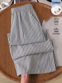 Rusticease Women's Striped Casual Versatile Everyday Travel Long Pants - Multicolor - View 1