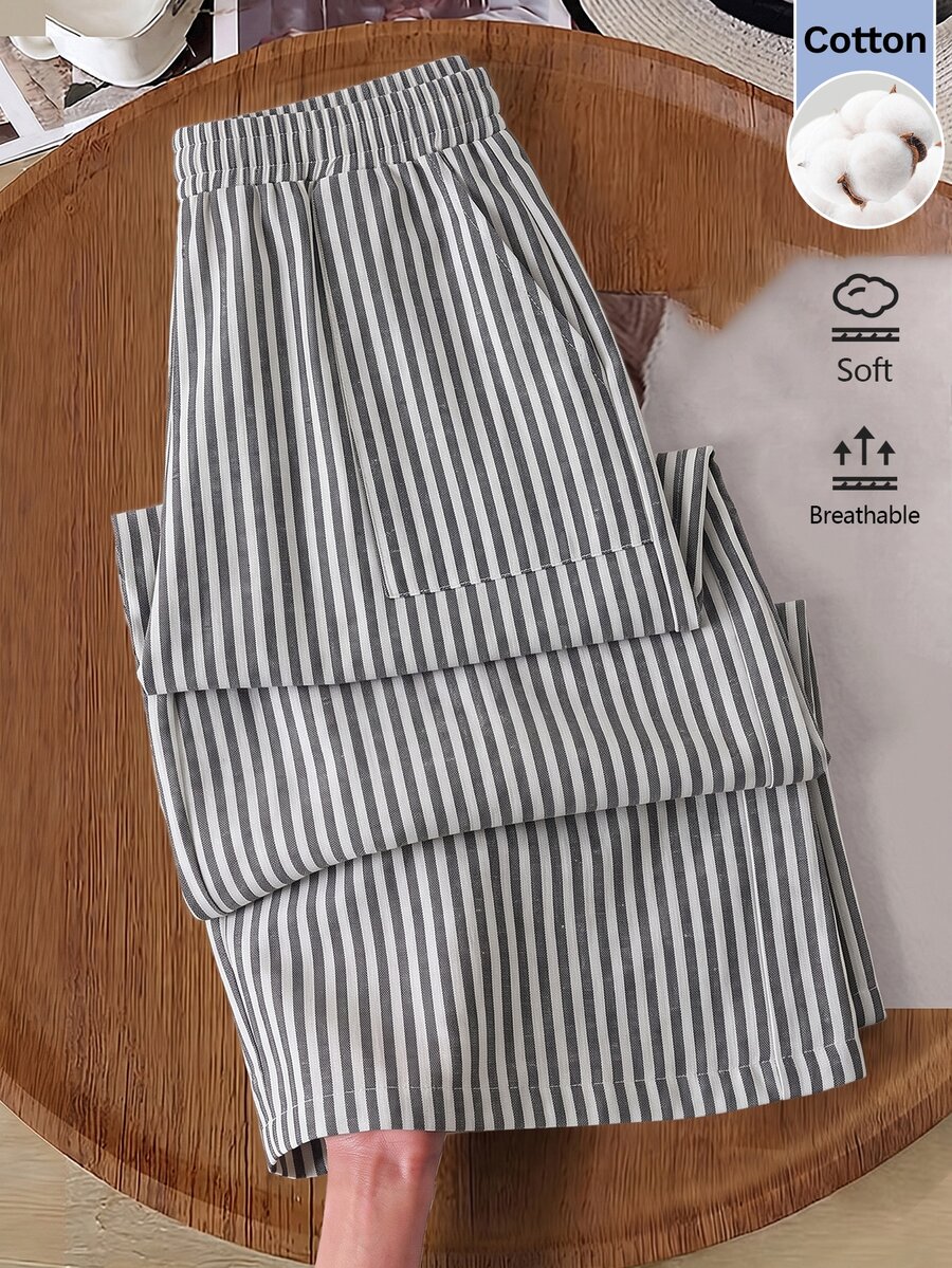 Rusticease Women's Striped Casual Versatile Everyday Travel Long Pants - Multicolor - View 1