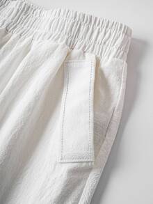 Rusticease Women's Solid Color Minimalist Basic Casual Pants Linen European Summer Clothes Fall Everyday Home White Vacation - White - View 9