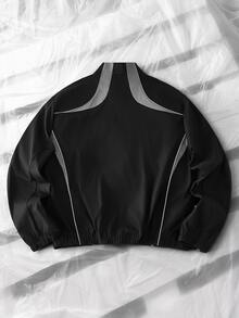 NEON BLANC Men's Colorblock Long Sleeve Jacket And Pants Casual Daily Outfit Jacket Halloween Christmas Winter Party Autumn - Black - View 5