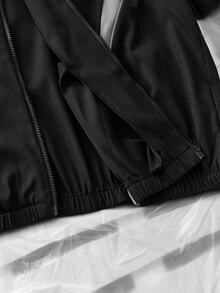 NEON BLANC Men's Colorblock Long Sleeve Jacket And Pants Casual Daily Outfit Jacket Halloween Christmas Winter Party Autumn - Black - View 13