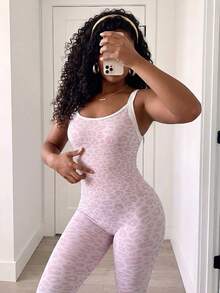 SHEIN Core Rhythm Women Sports Jumpsuits - Mauve Purple - View 6