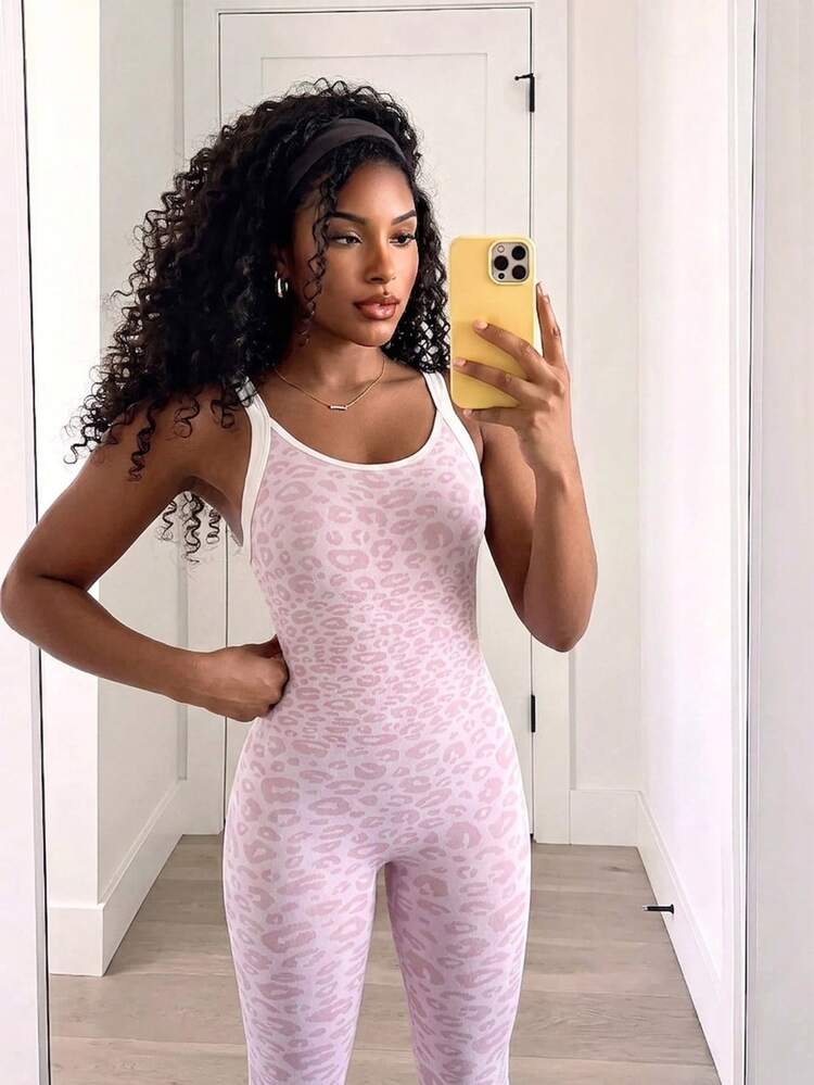 SHEIN Core Rhythm Women Sports Jumpsuits - Mauve Purple - View 4