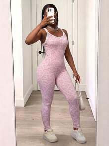 SHEIN Core Rhythm Women Sports Jumpsuits - Mauve Purple - View 8