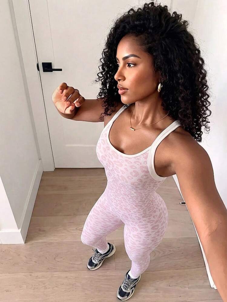SHEIN Core Rhythm Women Sports Jumpsuits - Mauve Purple - View 5