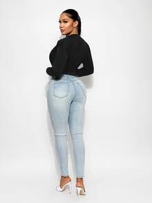 Sirith Autumn Casual Plain Color Cropped Jacket Fall Winter Cloth For Women - Black - View 2