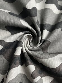 Slaydiva Plus Size Camouflage Print Drawstring Hem Jacket For Dailywear Fall - Multicolor - View 7