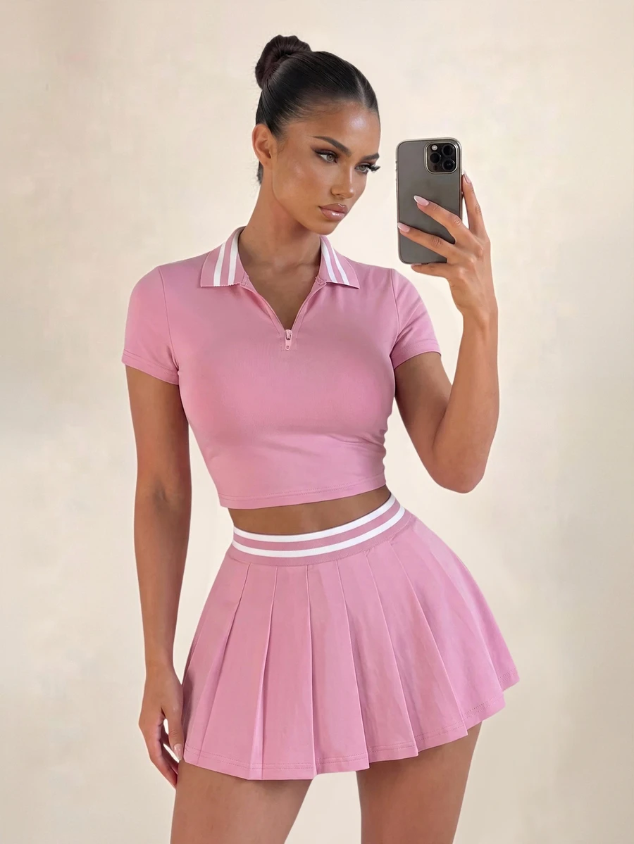 Sirith Women Two Pieces Outfits For Daily Wear - Pink - View 1
