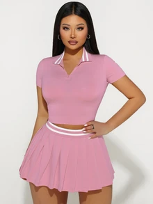 Sirith Women Two Pieces Outfits For Daily Wear - Pink - View 5