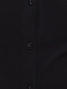 MUSEYN Black Jersey Long Sleeve Button Blouse Casual Comfortable Effortless Everyday Day Out Elegant - Black - View 7
