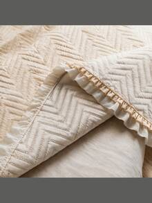 Made In Turkey Bedspread Set With Pillowcases Soft Touch Bed Cover 250*260 ////  180*240 Two Side Are The Same - Creamy White - View 6
