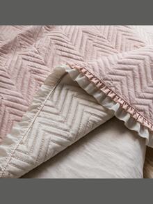 Made In Turkey Bedspread Set With Pillowcases Soft Touch Bed Cover 250*260 ////  180*240 Two Side Are The Same - Beige - View 6