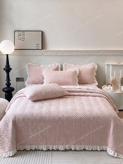 Made In Turkey Bedspread Set With Pillowcases Soft Touch Bed Cover 250*260 ////  180*240 Two Side Are The Same