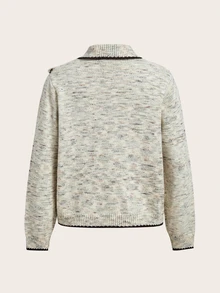 Trelyra Autumn/Winter New Asymmetrical Neckline Long Sleeve Sweater, Versatile For Commuting - Multicolor - View 8