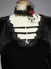 ROMWE Vintage Gothic Plus Size Lace Blouse V-Neck Tie-Up Embroidered Sheer Bell Sleeve Long Sleeve Slimming Top - Black - View 13
