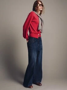 MOTF PREMIUM AUTUMN/WINTER CASUAL FRONT BUTTON KNIT CARDIGAN - Red - View 4
