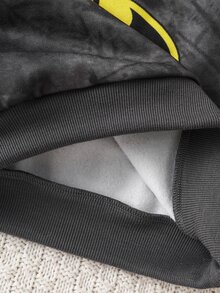 BATMAN X SHEIN 2件組男嬰卡通圖案長袖柔軟休閒套裝，適合日常玩耍，秋冬款 - 彩色 - 查看 9