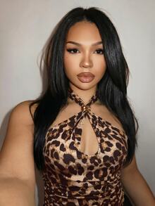 Slaydiva Plus Size Women's Sexy Leopard Print Halter Neck Backless Top, Summer - Brown - View 12