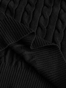 HIMLAND Men Knitted Casual Loose Fit Long Sleeve Sweater, Stylish And Youthful, For Daily Wear - Black - View 5