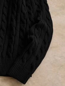 HIMLAND Men Knitted Casual Loose Fit Long Sleeve Sweater, Stylish And Youthful, For Daily Wear - Black - View 3