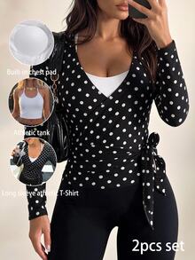 SHEIN Sports 2026 Spring/Summer New Women's Sports T-Shirt Tank Top - Black and White - View 1
