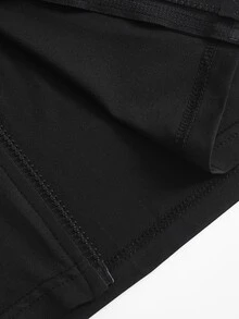 Teen Girl Solid Color Round Neck Sleeveless Tank Top Paired With Slim Fit Comfortable Long Pants And Long Sleeve Jacket Set - Black - View 7