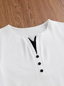 ESTAVOR Kaos Pria Polos Gaya Bisnis Ringan - Putih - View 5