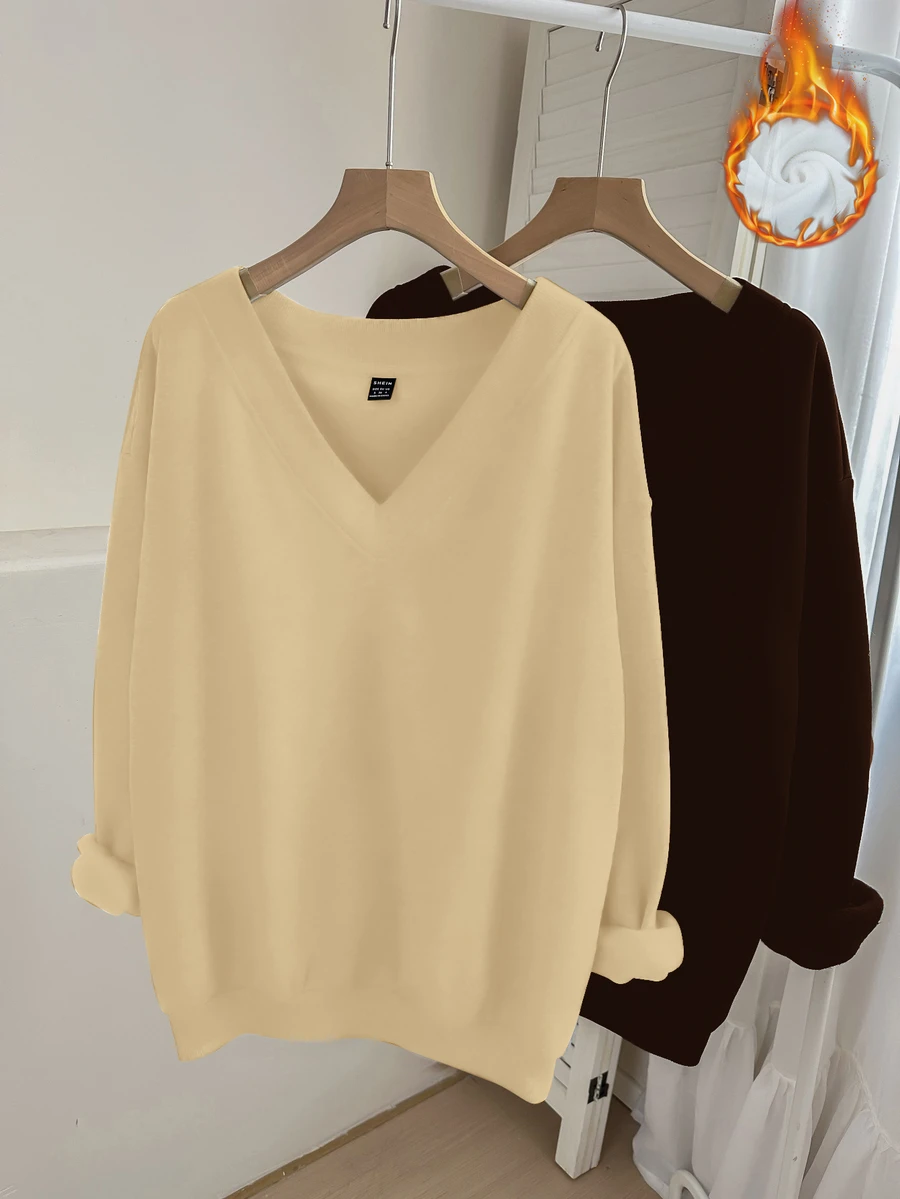 SHEIN LUNE قطعتان من كنزات نسائية و هوديز - متعدد الألوان - مشاهدة 1
