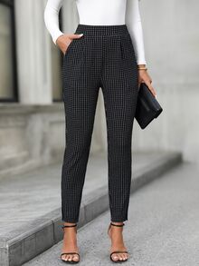 EMERY ROSE 女款優雅商務拼色口袋長褲，適合辦公與通勤 - 彩色 - 查看 8