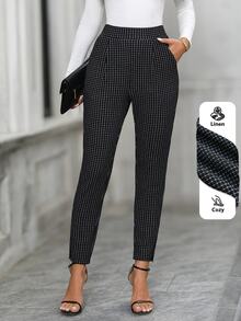 EMERY ROSE 女款優雅商務拼色口袋長褲，適合辦公與通勤 - 彩色 - 查看 10