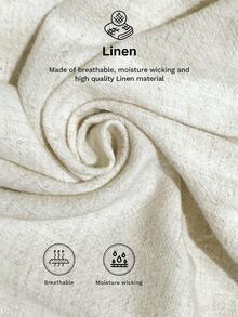 Easowa Old Money Style Women Linen Casual Basic Basic Shorts For Women, Suitable For Summer Holiday Off-White Everyday Everyday Holiday - Apricot - View 4