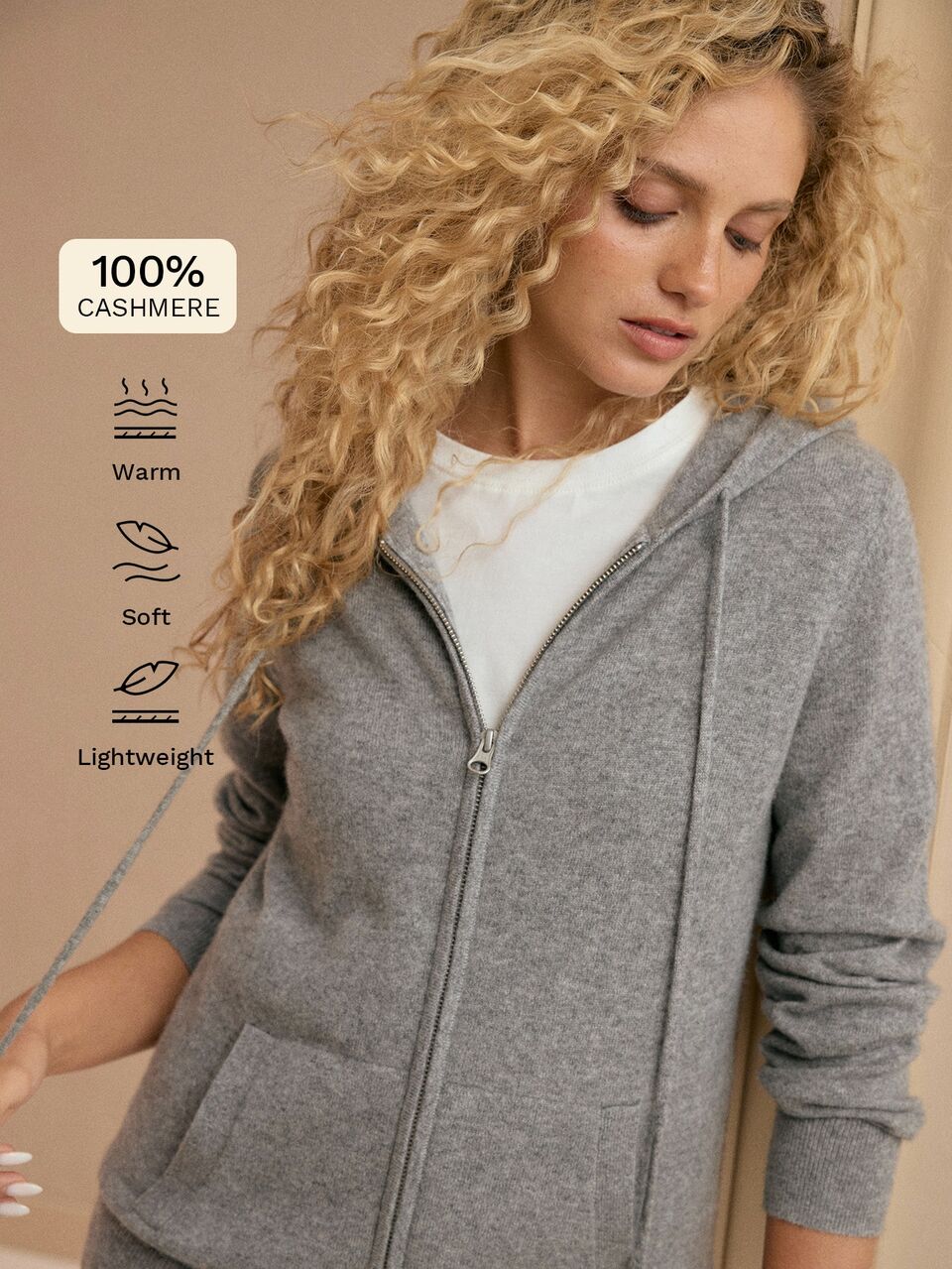 MOTF WOMEN'S SOLID COLOR ZIP-UP DRAWSTRING HOODED CARDIGAN