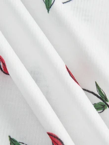 Veslaya 樱桃印花休闲简约大码两件套，适合夏季音乐节 - 彩色 - 查看 12