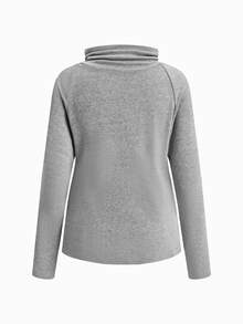 Modmama Blusa de lactancia de manga larga simple para maternidad, versátil - Gris Claro - Ver 8
