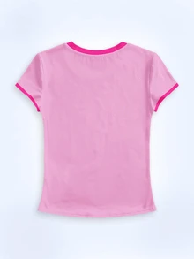 Y2Kool Vecteezy Y2K Contrast Color Cartoon Girl Casual Street Crop T-Shirt For Women, Suitable For Autumn/Winter Parties, Holidays And Daily Wear - Pink - View 2