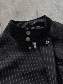 AXEPEAK Men's Striped Long Sleeve Jacket And Pants Casual Set - Black - View 4