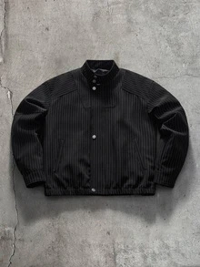 AXEPEAK Men's Striped Long Sleeve Jacket And Pants Casual Set - Black - View 5