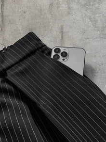 AXEPEAK Men's Striped Long Sleeve Jacket And Pants Casual Set - Black - View 8