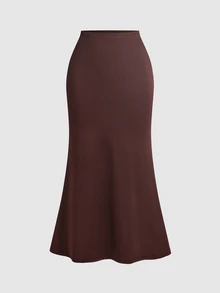 SHEIN MOD 女款 1 件純色抓皺腰船領蝙蝠袖短袖 A 字喇叭裙中長洋裝 棕色 Coquette 風格 甜美優雅 適合聖誕派對、婚禮、秋季 - 巧克力棕 - 查看 11