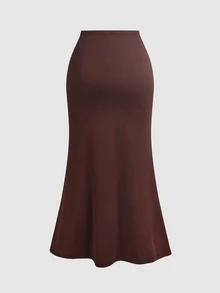 SHEIN MOD 女款 1 件純色抓皺腰船領蝙蝠袖短袖 A 字喇叭裙中長洋裝 棕色 Coquette 風格 甜美優雅 適合聖誕派對、婚禮、秋季 - 巧克力棕 - 查看 12
