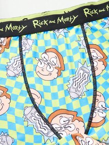 Rick and Morty X SHEIN طقم ملابس داخلية نسائي بطبعة كرتونية يتكون من توب بدون أكمام وسروال داخلي - أخضر - مشاهدة 13