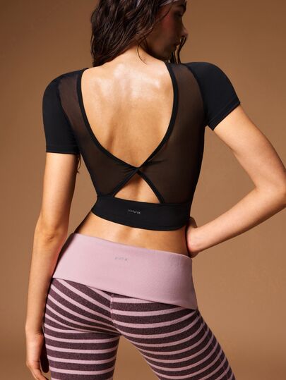 VARSIVA Women's Solid Color Backless Fashion Sports T-Shirt