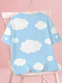 SHEIN X Care Bears 男士卡通印花休閒日常短袖T恤 - 白色 - 查看 2