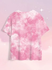 SHEIN X Care Bears 大尺碼時尚卡通圖案印花圓領短袖T恤 - 白色 - 查看 5