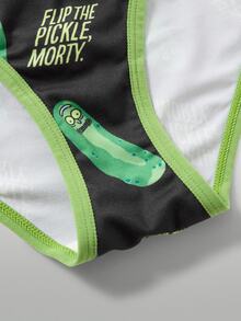 Rick and Morty X SHEIN Women's Cartoon Print Camisole Style Lingerie Set - Green - View 13