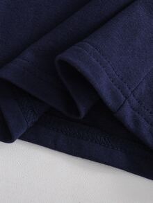 SHEIN Tween女孩秋季服飾 高級紋理面料 深皇家藍 百搭 秋冬套裝 返校季 針織 寬鬆 高腰 34%棉 - 寶藍色 - 查看 8