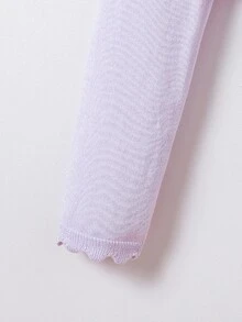 SHEIN Cardigan de punto tipo chal para niña preadolescente, estilo sencillo y lindo, prenda de abrigo, color lavanda, para boda, invitada de boda, sesión de fotos prenupcial y despedida, otoño - Púrpura malva - Ver 5